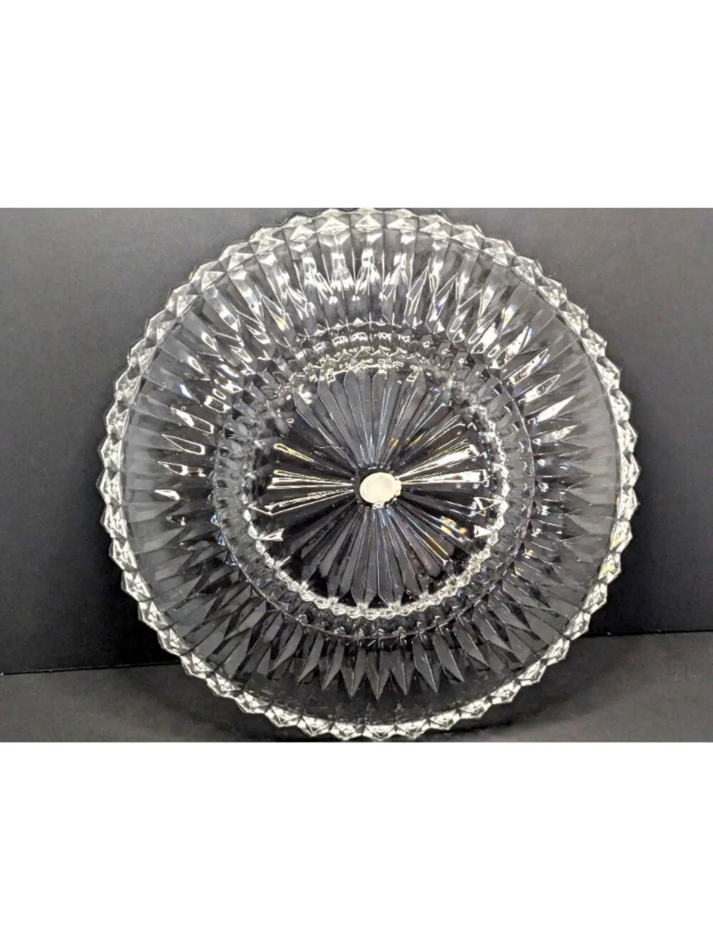 Vintage Gorham Althea Hand-Cut Crystal Glass Platter Made In Poland 11